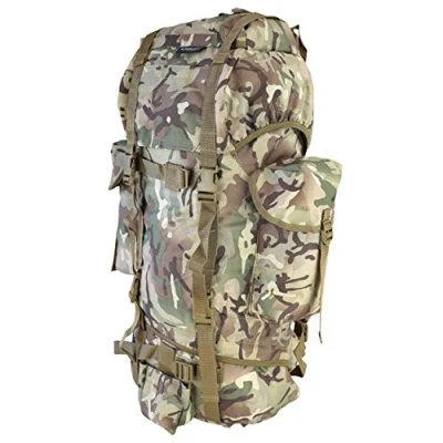 Image of Kombat Army Military Rucksack Hiking Camping Bag Combat Cadet Backpack Travel 60L New BTP `All Terrain Camo&#039;