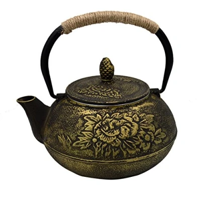 Image of LA HAUTE Cast Iron Teapot Japanese Style Tetsubin kettle Tea Pot with Infuser Filter Screen,900ML