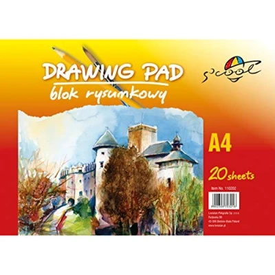 Image of S&#039;COOL Drawing Paper Sketch Pad (A4, 90 g/m², 20 Sheets) White Book for