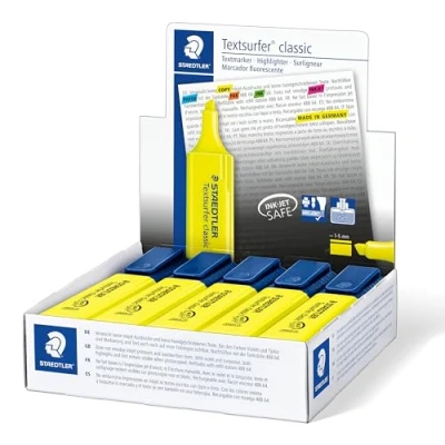 Image of STAEDTLER 364 1 Textsurfer Classic Highlighter Yellow (Box of 10)