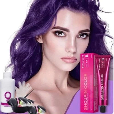 Image of Shoupin Color, Hair Color Dye, Coloring Shampoo, No Bleaching Nourishing Dye Shampoo (Grape Purple)