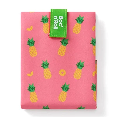 Image of Roll&#039;eat ® Reusable Sandwich Bag Container Eco Friendly Food and Washable Wrap Pineapple Model Boc&#039;n&#039;Roll Fruits