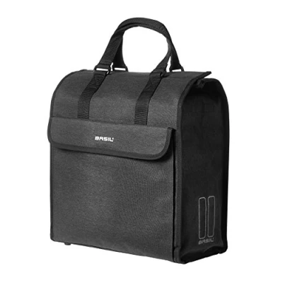 Image of Basil 291032 reflective waterproof rear bicycle bag with flap closure compartments mira 18l