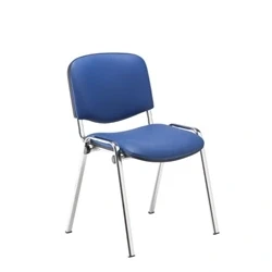 Image of Club Stacking Chair PU Chrome Frame Blue CH0503PUBL