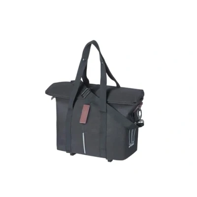 Image of Basil Single Bag City MIK KF Hook Capacity: 8 11 L, incl. Klickfix Adapter Plate, Hooks for The Carrier Bike Handbag Made of Water Repellent Polyester and Folding Closure