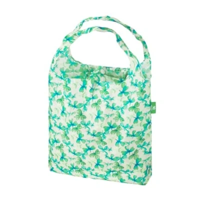 Image of ECO CHIC Lightweight Foldable Reusable Shopping Bag Water Resistant Tote (Shamrocks Beige)