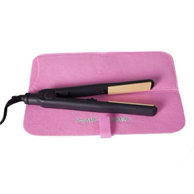 Image of Extreme Heat Protection Safety Mat with Storage Pouch for GHD Hair Straighteners and Tongs etc (Pink)