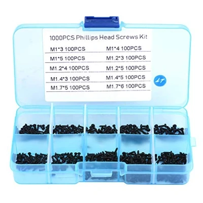 Image of 1000pcs black miniature screws, Fastening Parts