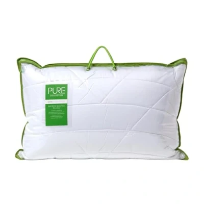 Image of HOMESCAPES Luxury Organic Bamboo Pillow for Back Sleepers 50 x 75 cm Hypoallergenic Soft Support Temperature Regulating with Extra Breathable Percale Casing