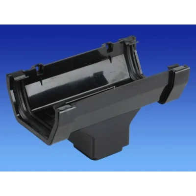 Image of Wavin OSMA Squareline Running Outlet Straight 100mm Black 4T806b