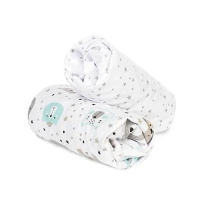 Image of FlyIdeas 2 Bedside Crib Fitted Sheets 50x83 cm Soft Breathable Compatible with Co Sleeping Next to Me Mattresses 50x80 40x80 and Similar