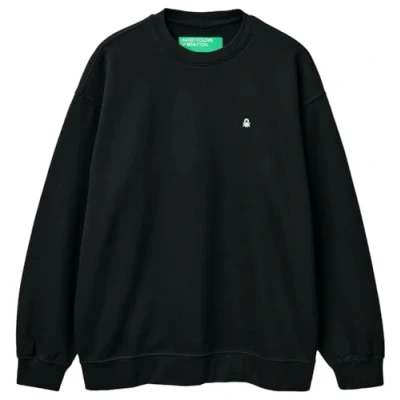 Image of United Colors of Benetton Men&#039;s Jersey G/C M/L 342ZU1093 Hooded Sweatshirt, Black, XXL