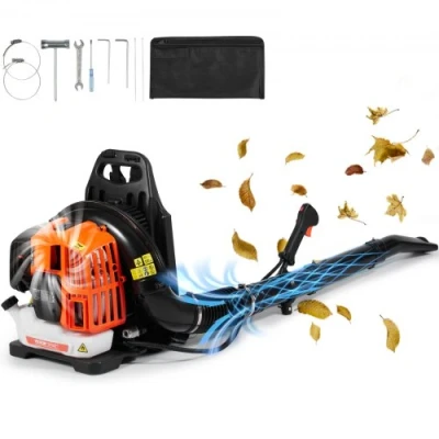 Image of VEVOR Backpack Leaf Blower, 52CC 2 Cycle Gas Blower with 1.37L Fuel Tank, 480CFM Air Volume 175MPH Speed, Ideal for Lawn Care, Cleaning, and Snow Removal