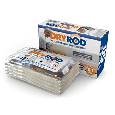 Image of Dryrod Damp Proofing Rods (50 Pack) BBA Approved Rising Treatment, Stronger Than DPC Injection Creams. Coverage 6m