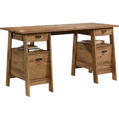 Image of TEKNIK 5424127 Executive Trestle Desk Oak