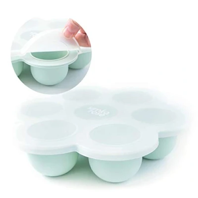 Image of Simka Rose Baby Food Storage Containers Freezer Safe Tray Silicone Molds Breast Milk 2.5 Oz BPA Free with Clip on Lid for homemade Purees &amp; Breastmilk