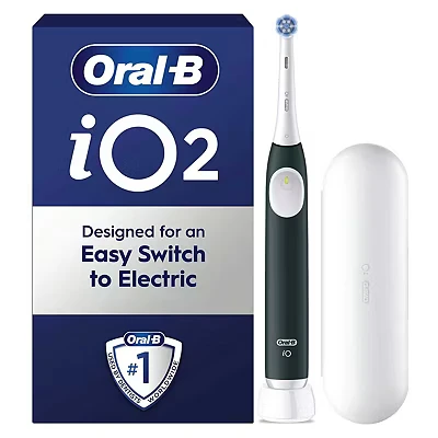Image of Oral B iO2 Electric Toothbrush Forest Green with Travel Case