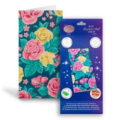 Image of CRYSTAL ART CCK 11x22C10: Pretty Flowers, 11x22cm Card