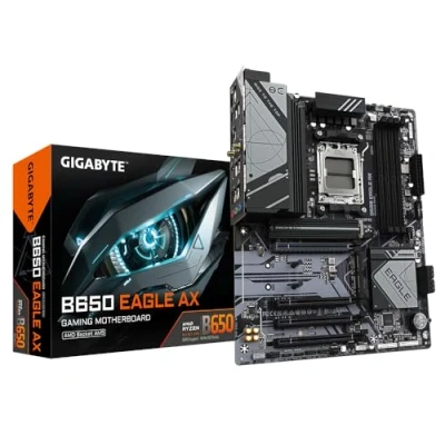 Image of Gigabyte B650 EAGLE AX Motherboard Supports AMD Ryzen 7000 CPUs, 12+2+2 Phases Digital VRM, up to 7600MHz DDR5 (OC), 1xPCIe 5.0 + 2xPCIe 4.0 M.2, Wi Fi 6E 802.11ax, GbE LAN, USB 3.2 Gen2