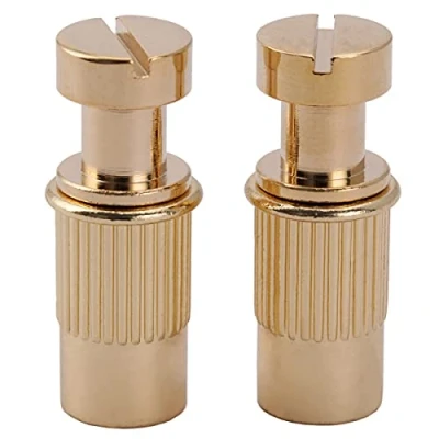 Image of Musiclily Pro M8 Metric Stop Tailpiece Mounting Studs and Inserts Bushings Set for Epiphone Les Paul Style Electric Guitar, Gold (Set of 2)