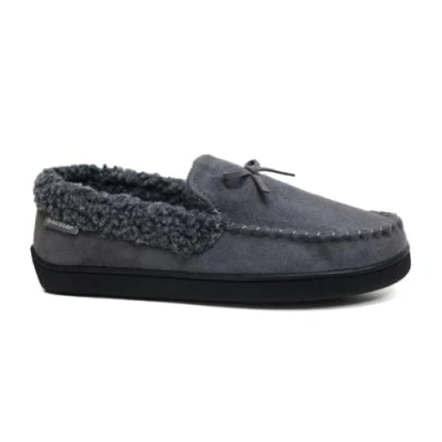 Image of DUNLOP Mens Slippers New Moccasins Faux Sheepskin Fur Cosy with Memory Foam Indoor Outdoor (Grey, UK Footwear Size System, Adult, Men, Numeric, Medium, 10)