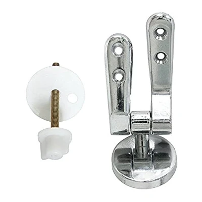 Image of Vigor Blinky Idroblock 03035001 Pair of Toilet Seat Hinges, Universal Socket, 8 Stainless Steel, Chrome