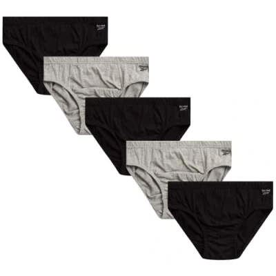 Image of Reebok Men?s Underwear ? Low Rise Briefs with Contour Pouch (5 Pack), Size Medium, Black/Grey