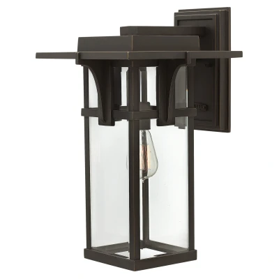 Image of Manhattan 1 Light Outdoor Large Wall Lantern Oil Rubbed Bronze IP44, E27