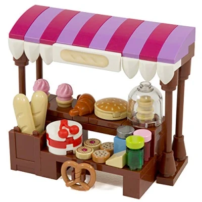Image of Market Stall Bakery Shop Made with Genuine LEGO parts Instructions Included