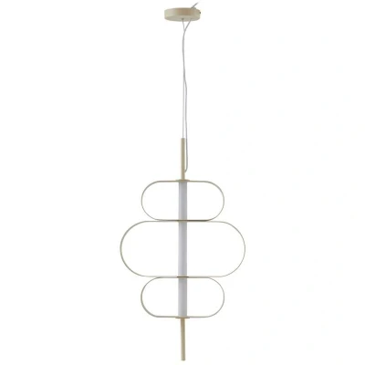 Image of Lucande Audrina LED pendant light, beige, metal, dimmable