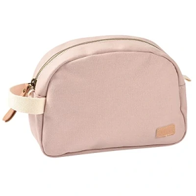 Image of Béaba, Baby Toilet Bag, Care Kit, Geneve Waterproof Fabric, 2 Inner Pockets, Soft Pink