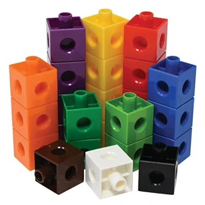 Image of edxeducation Linking Cubes Set of 100 2 cm Snap Blocks For Construction and Early Maths Years Primary Aged Kids