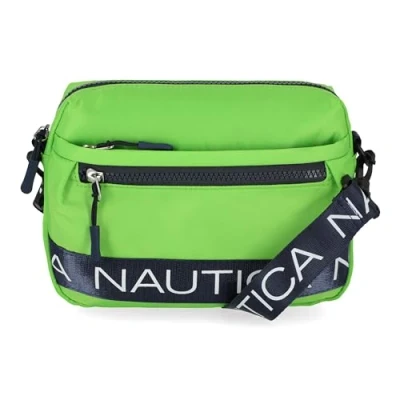 Image of Nautica Women&#039;s Nylon Bean Crossbody/Belt Bag with Adjustable Shoulder Strap, Lime, One Size
