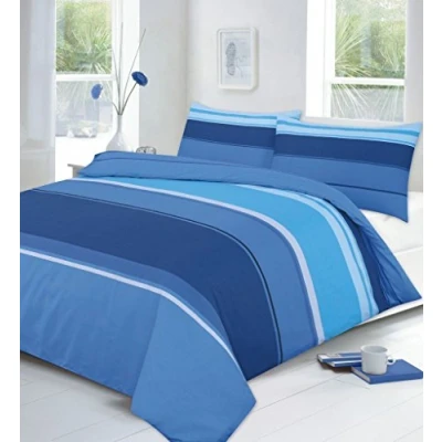 Image of Artistic Fashionista Luxury &amp; Modern CARTER Duvet/Quilt Cover Pillowcases Bedding Set Printed Range (Super King, Blue)