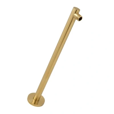 Image of Milano Otto Wall Mounted Round Fixed Shower Head Arm Brushed Brass