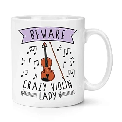 Image of Beware Crazy Violin Lady 10oz Mug Cup