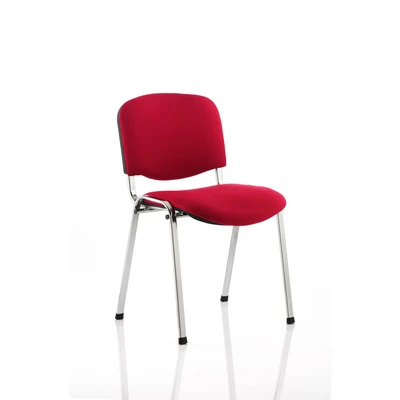 Image of ISO Stacking Chair Stackable Pre assembled Fabric Red BR000064