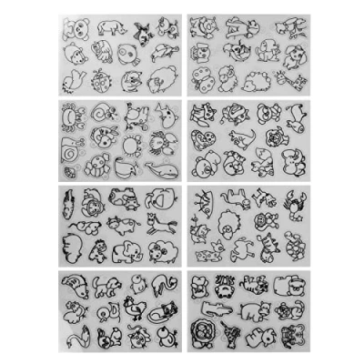 Image of YOKAM Shrinky Dink Paper, Wide Application Easy Using Operation Cute Animal Pattern Heat Shrink Sheet for DIY Decoration Keychain Pendant Jewelry