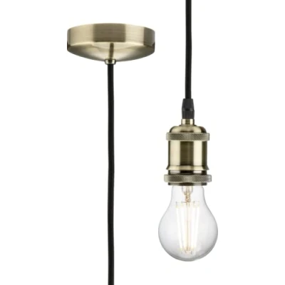 Image of KnightsBridge 1.8m E27 Vintage Pendant Set Antique Brass