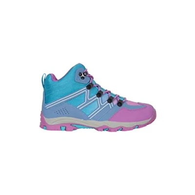 Image of Mountain Warehouse Oscar Kids Walking Boots Suede Footwear with Sturdy Grip, Padded Ankles &amp; Strong Outsole For Spring Summer Travelling, Hiking, Camping Lilac Shoe Size 13