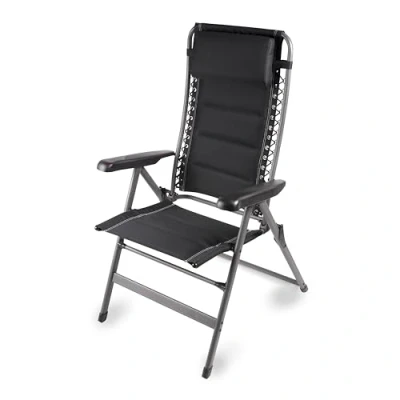 Image of Dometic Lounge Firenze Outdoor Chair Reclining 7 Position Adjustable Backrest, Camping with Armrests, Strong Lightweight Frame, Stable Garden Padded Headrest, Compact Fold