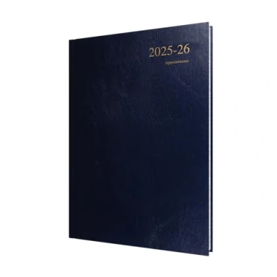 Image of Collins &#039;Essentials&#039; 12 Month Mid/Academic Year Planner, July 2025 2026 Day to Page Appointments Diary, A4 Hard Cover, Dark Blue