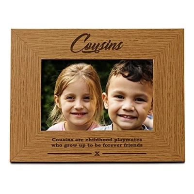 Image of ukgiftstoreonline Cousins Wooden Photo Frame Gift (4 x 6 Inch)
