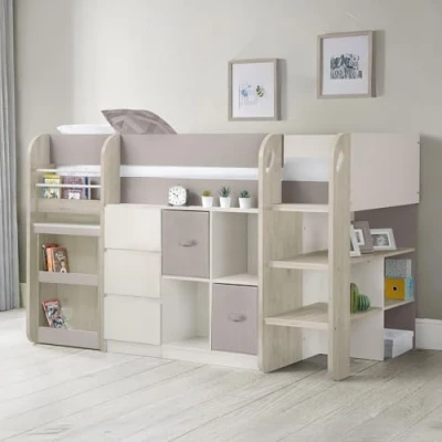 Image of Julian Bowen Clermont 4+3 Drawer Chest, Light Grey