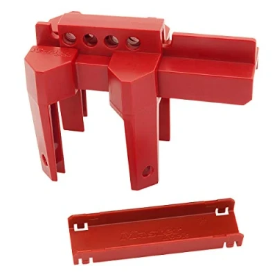 Image of Master Lock S3080 4 Leg Quarter Turn Valve Lockout Device, Red, 15.0 cm x 8.4 8.2