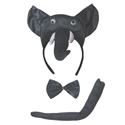 Image of Petitebelle Cutie Headband Bowtie Tail Unisex 3pc Children Costume (Elephant)