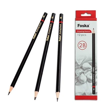 Image of Pack of 12 6B Wooden Drawing Pencils