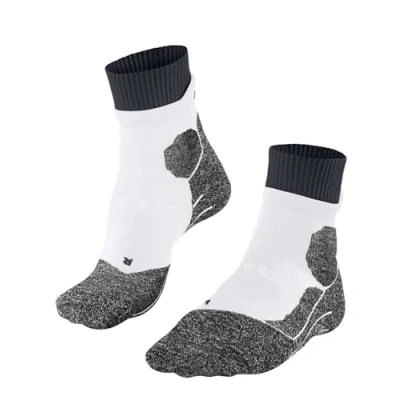 Image of Falke RU Trail Running Socks for Men, Size 39 41, White Moisture Wicking &amp; Cushioned Comfort