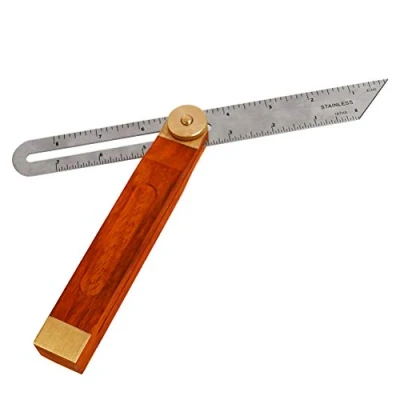Image of Adjustable Carpentry Square Bevel Gauge Sliding T 230mm, Blade Ruler Craft Tool for Craftsman Carpenter Architect Engineer Woodworking
