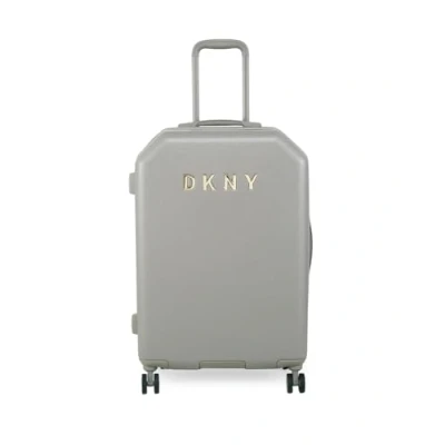 Image of DKNY Unisex Adult Metal Logo Upright with 8 Spinner Wheels Luggage, Clay, 30 inch Upright, Allure